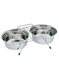 Comedero doble con soporte...