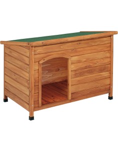 Caseta Madera para Perro Techo Plano
